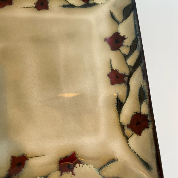 Mikasa Gourmet Basics Large Square Plate in Desert Bloom pattern. - Picture 2 of 11